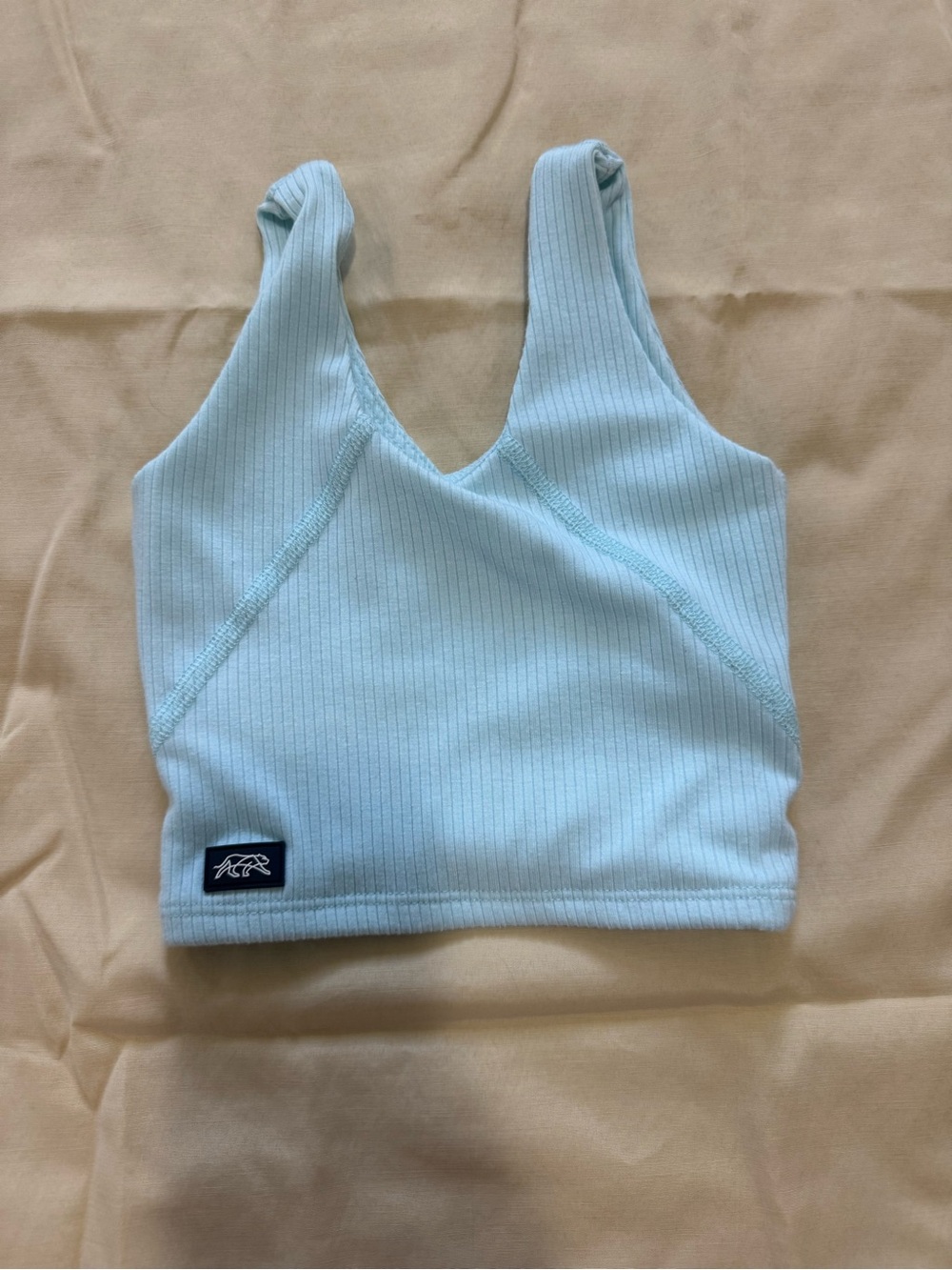 Tiger Friday | Kids Light Blue Ribbed Tank Top with Logo Patch